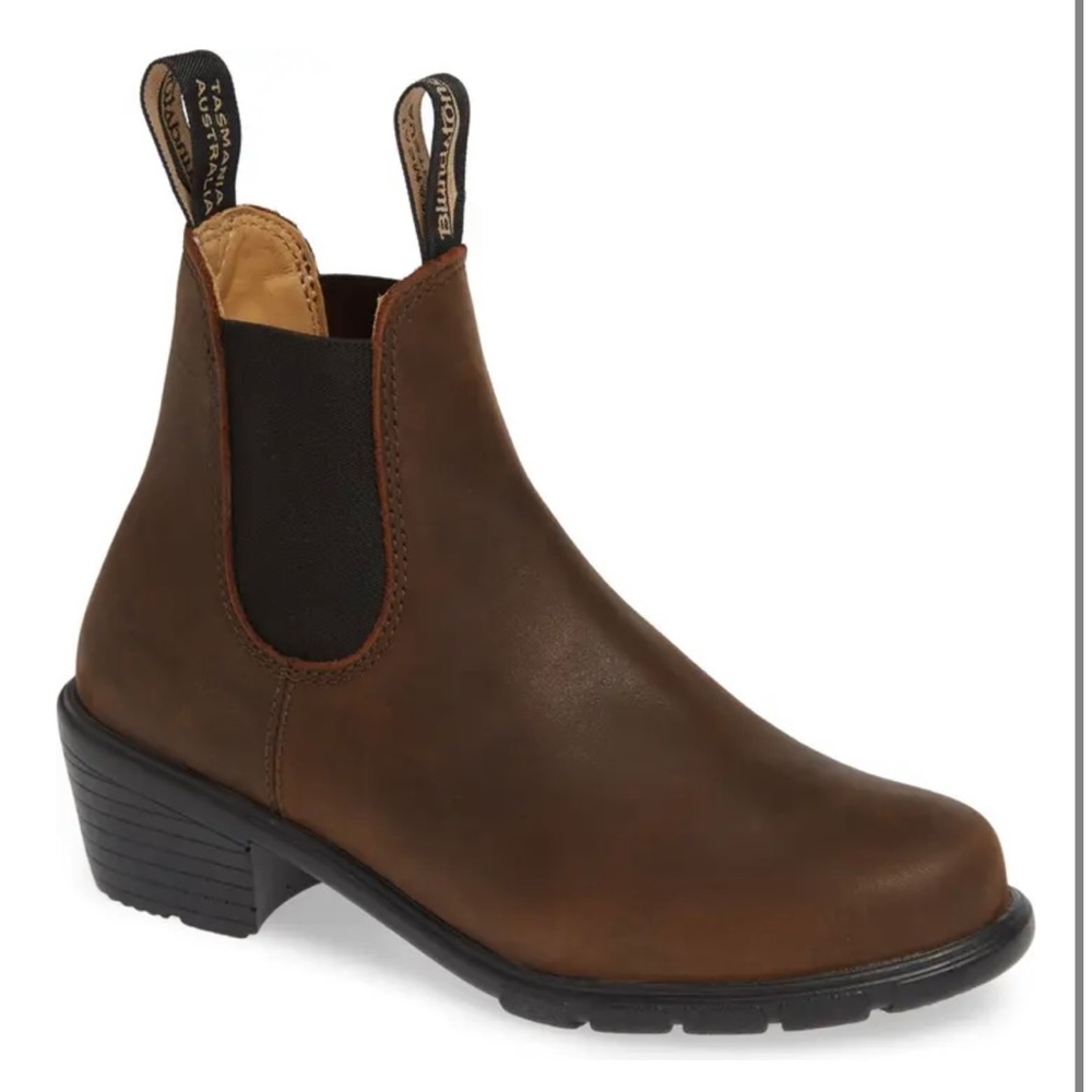 Blundstone 1673 Chelsea Bootie Antique Brown Leather Size 10 US